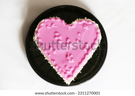 Trendy heart-shaped punch chocolate cake for Valentine's Day, Mother's Day or birthday, message of love forever, Romantic cake for two
