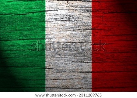 Italy flag painting on wood