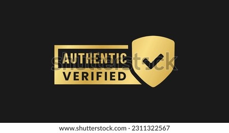 Authentic label or Authentic badge vector isolated in flat style. Best Authentic label vector for product packaging design element. Authentic badge for packaging design element. Royalty-Free Stock Photo #2311322567