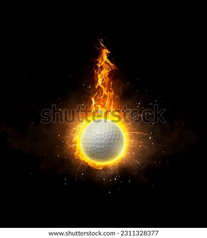 Golf, on fire on black background
