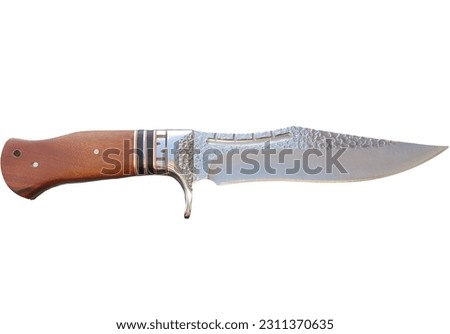 knife on white background, clipping path, big Australian hunting knife