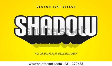Minimalist monochrome shadow, editable text style effect vector. Royalty-Free Stock Photo #2311372683
