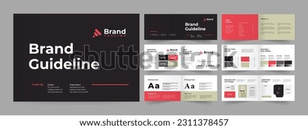 Landscape Brand Guidelines Template and 12 Pages Brand Guideline Royalty-Free Stock Photo #2311378457