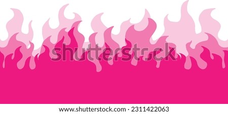 Pink Fire flame in cartoon simple style.
