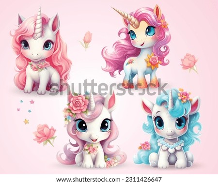 A Curated Selection of Mesmerizing and Colorful Unicorn Pictures Royalty-Free Stock Photo #2311426647
