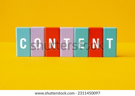Content - word concept on building blocks, text, letters