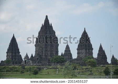 Beatiful photo of Prambanan temple taken during the afternoon