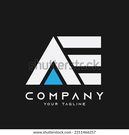 Letter AE monogram initial logo or vector Royalty-Free Stock Photo #2311466257