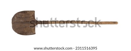 rusty shovel isolated on white background Royalty-Free Stock Photo #2311516395