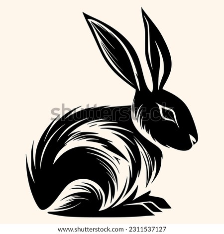 Rabbit vector for logo or icon,clip art, drawing Elegant minimalist style,abstract style Illustration