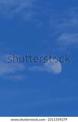 Waxing Moon, blue sky, Bavaria, Germany