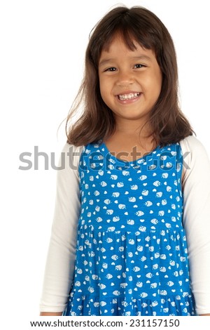 Happy and cute asian child .