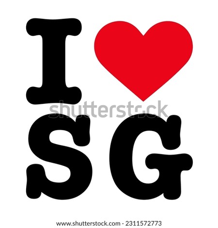 Black Red White I Heart Love SG Singapore NY New York Vector EPS PNG Clip Art No Transparent Background