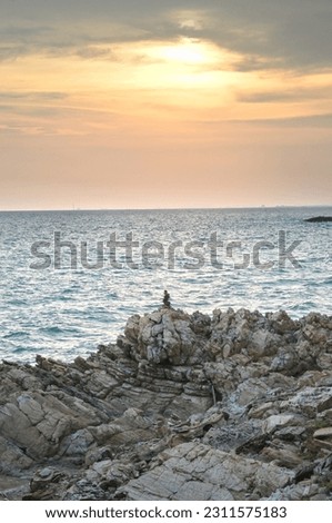 Sunset scene in the sea