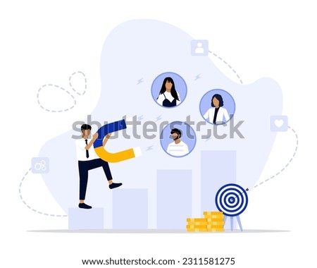 Generating new leads concept illustration. Suitable for landing page, ui, web, App intro card, editorial, flyer, and banner. Royalty-Free Stock Photo #2311581275