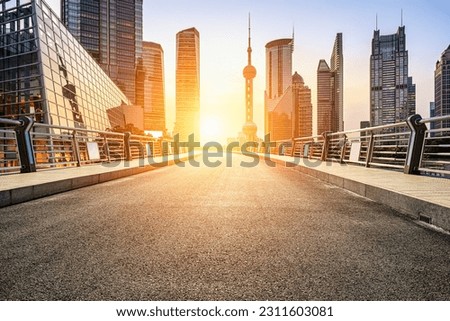 Roads and city skyline in Shanghai