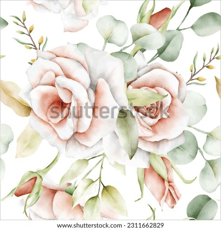 beautiful floral seamless pattern with watercolor flowers