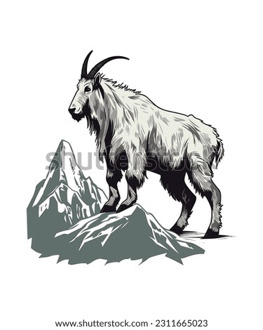 Mountain Goat Illustration Set, Mountain_Goat Royalty-Free Stock Photo #2311665023