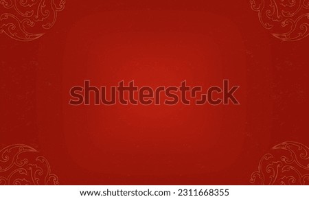 Simple Red Background wall with gold florid element patterns. Perfect for app, web design, webpages, banners, greeting cards, backgrounds, templates. Vector Illustration. EPS 10. Royalty-Free Stock Photo #2311668355