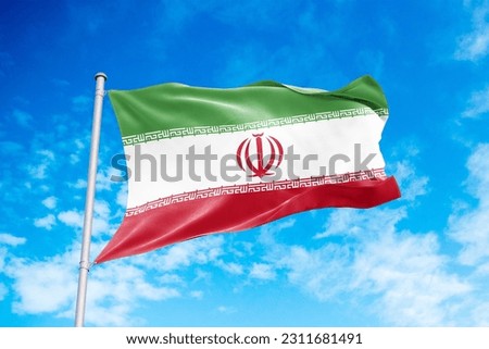 Iran flag waving in the wind