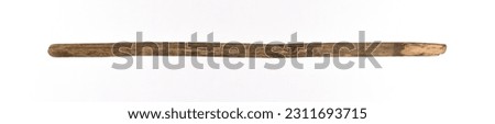 ancient stick shepherd, wooden staff isolated on white background Royalty-Free Stock Photo #2311693715