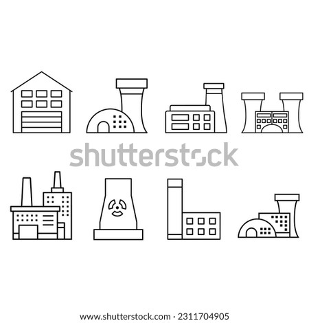 Factory icon vector set. industry illustration sign collection. manufacture symbol. production logo.