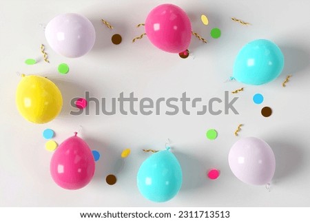 Fun vibrant colorful balloons frame round