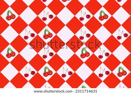 Creative fruity cherry candy pattern. 