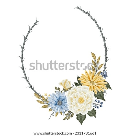 Watercolor flower arrangement. Hand painted watercolor illustration.