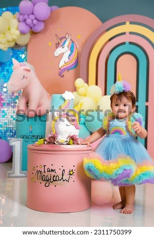     unique  unicorn birthday theme party decoration photography celebration portrait                        