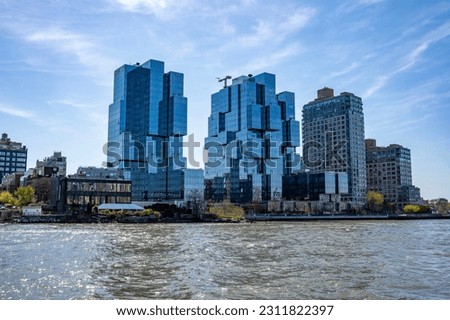 Cubic modern buildings along the Brooklyn skyline