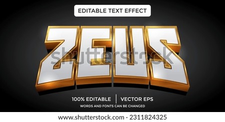 Zeus gold light color 3d editable text effect template Royalty-Free Stock Photo #2311824325