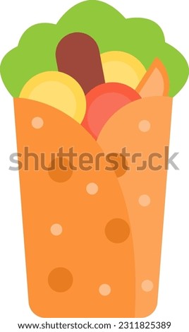 Burrito icon vector image. Suitable for mobile application web application and print media.