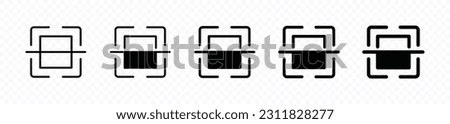 Barcode scanner icon. Scan qr code or barcode icon vector in line and flat style on white background with editable stroke for apps and websites. Vector illustration Royalty-Free Stock Photo #2311828277
