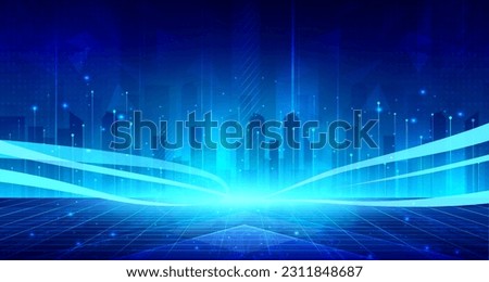 Digital technology metaverse neon blue green background, cyber information, abstract speed connect communication, retro city future meta tech, internet network connection, Ai big data illustration 3d Royalty-Free Stock Photo #2311848687