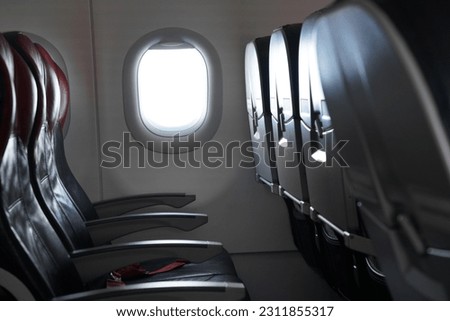 The picture of seats on Airplane.
