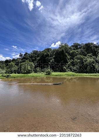 Beuatiful view at Tabijo Park, Petai, Singingi Hilir, Kuantan Singingi, Riau Province, Indonesia. Tapi river, Rimbang Baling Forest Conservation