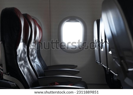 The picture of seats on Airplane.