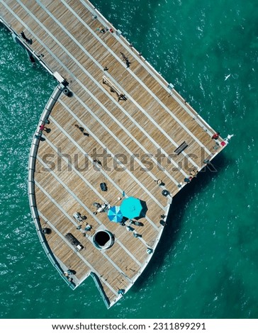 Amazing colorful aerial picture Pompano Beach pier 