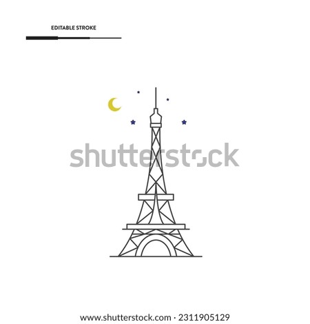 Eiffel Tower Icon Vector Design.
