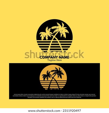 Palm logo vector design illustration. Plant logo design