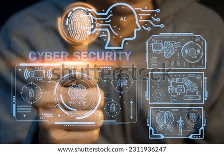 Cyber security concept. Use AI to manage security.
