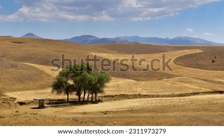 Photos of countryside, landscapes, cliffs and cloudy skies for background.
