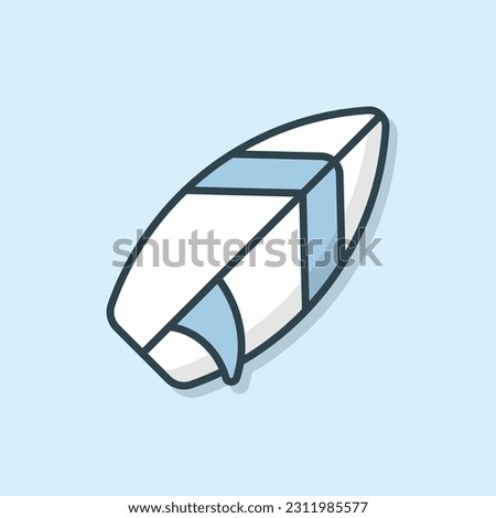 Surfboard Surfing flat outlined icon