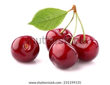 Cherry on a white background Royalty-Free Stock Photo #231199135