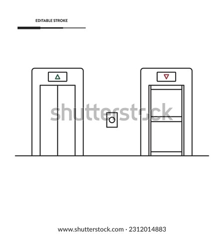 Elevator Line Icon Vector Design.