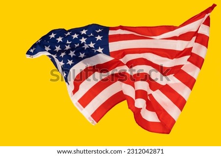 Waving flag of the United States of America. Stars and Stripes. State symbol of the USA.