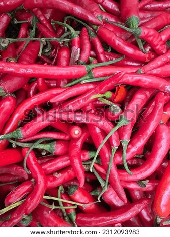 Fresh red chili on traditional market. Picture taken from mataram city, Lombok Island