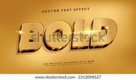 Luxury bold 3d editable text style effect, with brown color theme. Royalty-Free Stock Photo #2312098527