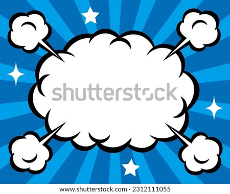 Background material with a cloud-shaped frame and concentrated lines. 